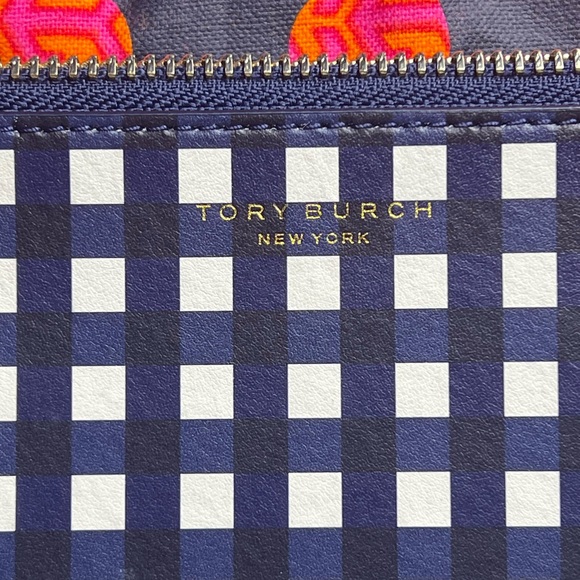 NEW Tory Burch Royal Navy Block T  Medium Travel Pouch - Picture 4 of 11